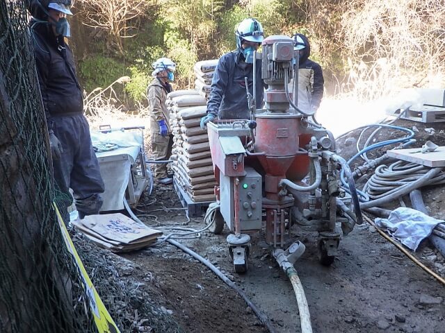 吹付け機移動状況